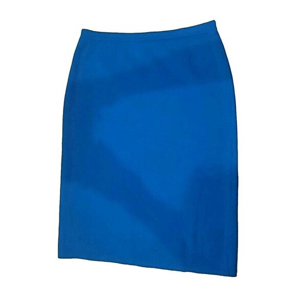 Vintage Linea by Louis Delliolio Wool Blend Blue Knit Skirt Pencil Size XS - Picture 1 of 9